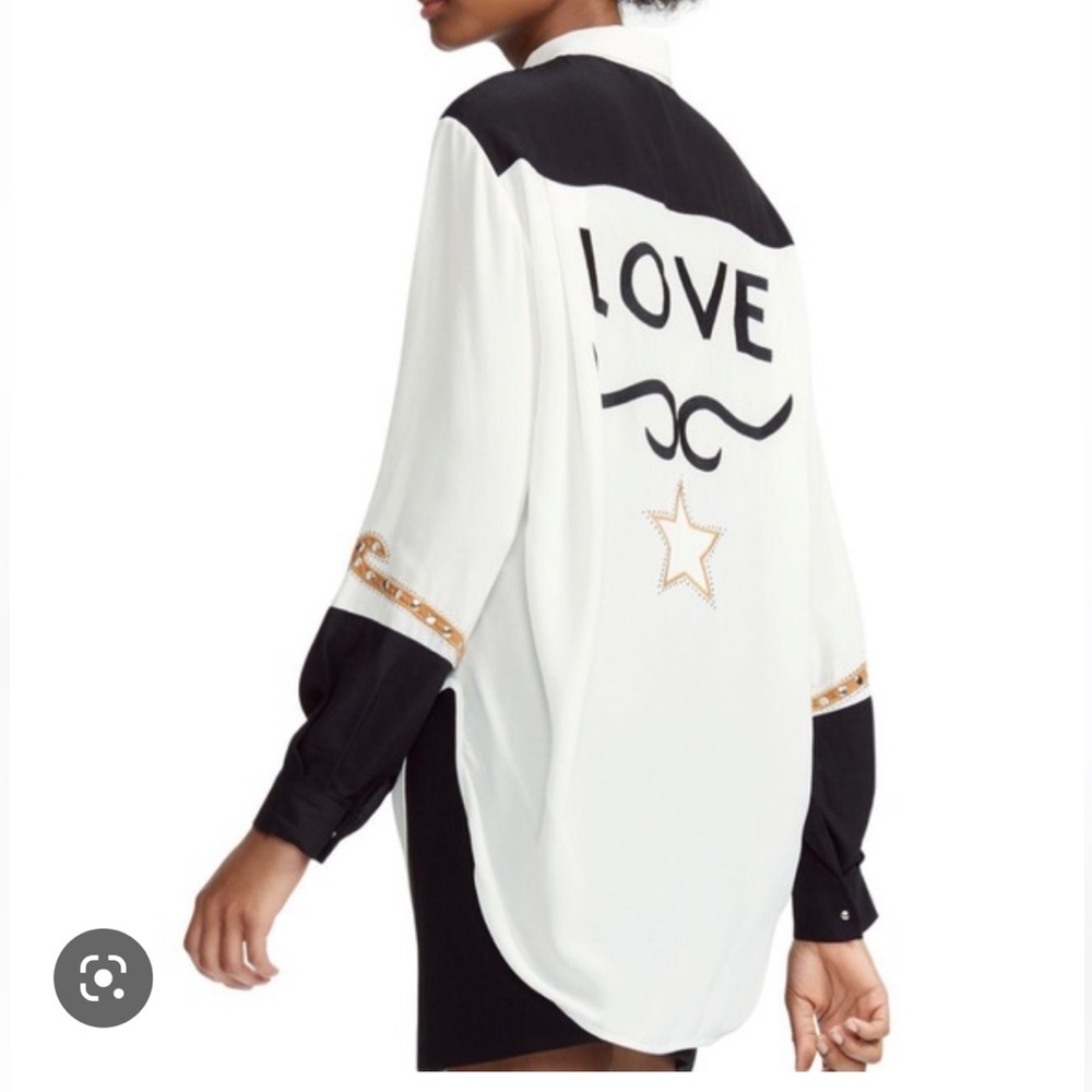 MAJE Chesti Western-Inspired Love Shirt- Like New!-Oversize Fit - size 1